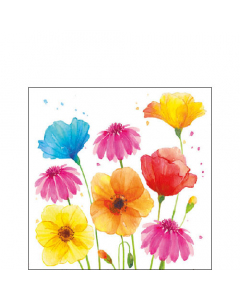 Napkin 25 Colourful summer flowers FSC Mix