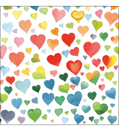 Napkin 33 Colourful hearts Mix FSC Mix