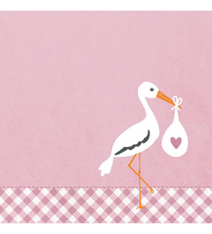 Napkin 33 Love stork pink FSC Mix