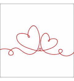 Napkin 33 Line of love red FSC Mix