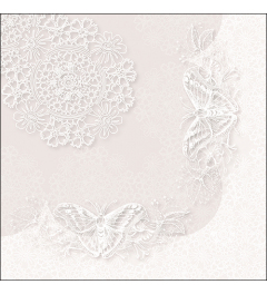 Napkin 33 Butterfly lace white FSC Mix