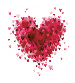 Napkin 33 Heart of hearts red FSC Mix