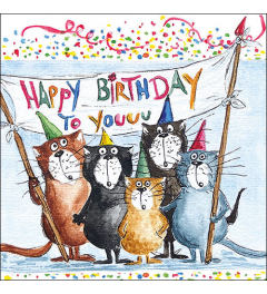 Napkin 33 Cats birthday FSC Mix