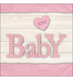 Napkin 33 Baby love girl FSC Mix