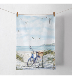 Kitchen towel Bike at the beach