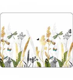 Placemat Ornamental flowers white