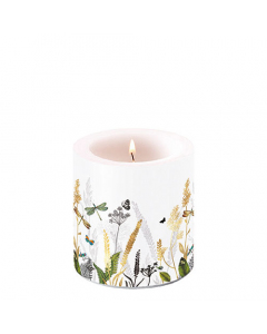 Candle small Ornamental flowers white