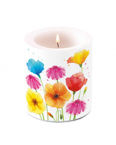Candle medium Colourful summer flowers