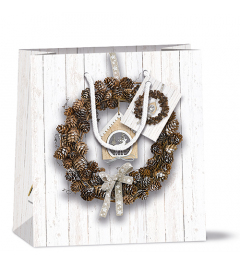 Gift bag Pine cone wreath