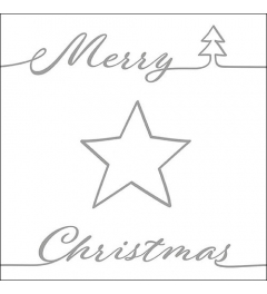 Napkin 33 Christmas star silver FSC Mix