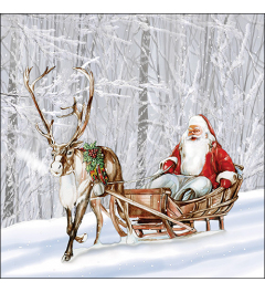 Napkin 33 Santa in snowy forest FSC Mix
