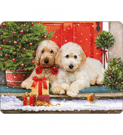 Placemat Dogs at the door
